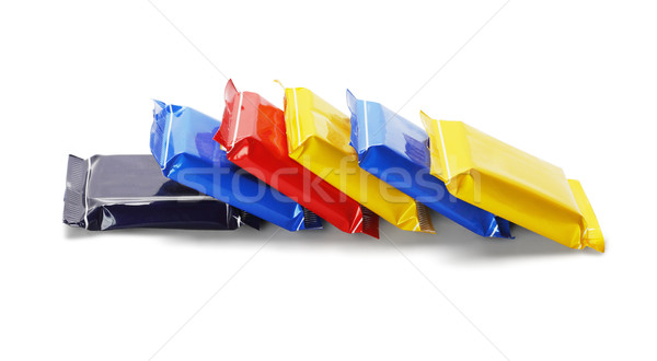 [[stock_photo]]: Rangée · chocolat · bars · coloré · plastique · papier