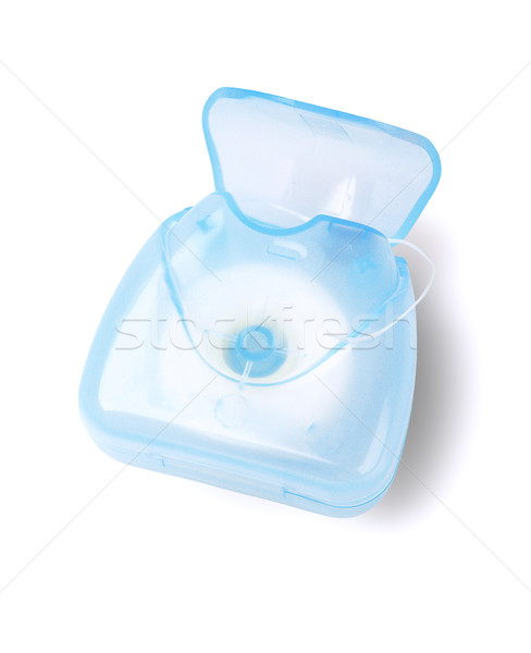 Orális törődés fogselyem műanyag tároló fehér kék Stock fotó © dezign56