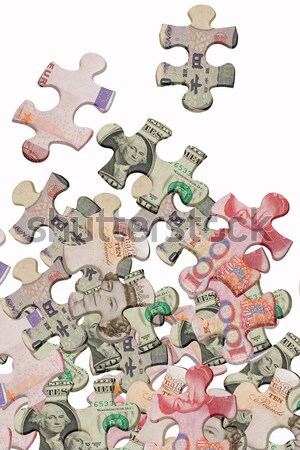 Jigsaw puzzles and world major currencies  Stock photo © dezign56