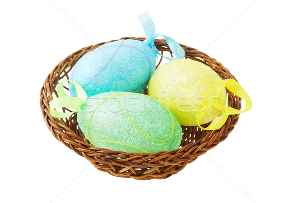 復活節彩蛋 籃 白 雞蛋 模式 / colorful easter eggs