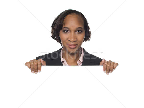 Businesswoman - Blank Sign Stock photo © dgilder