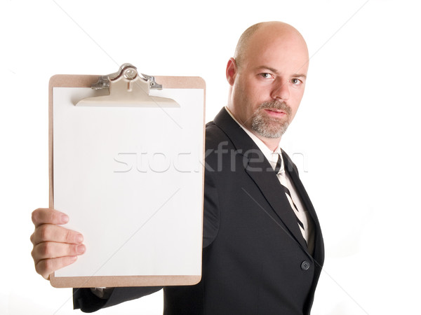 businessman holding clipboard Stock photo © dgilder