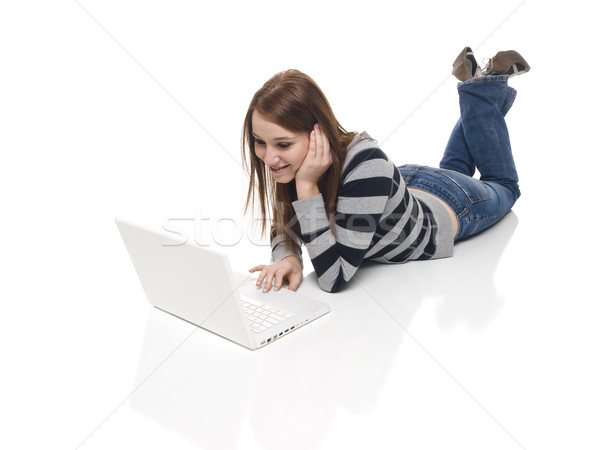 Casual Woman - Laptop Stock photo © dgilder