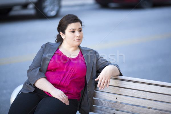 деловая женщина расслабляющая скамейке складе фото Сток-фото © dgilder