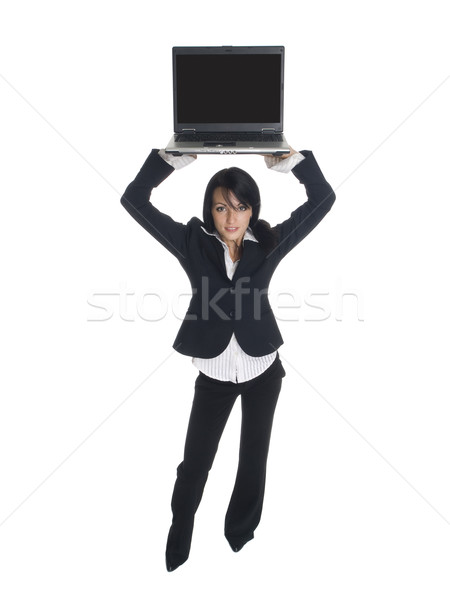 businesswoman - high laptop Stock photo © dgilder