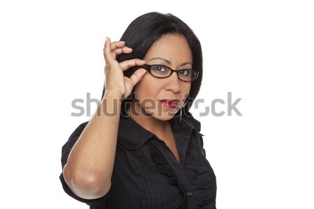 Businesswoman - Latina adjusting her glasses Stock photo © dgilder