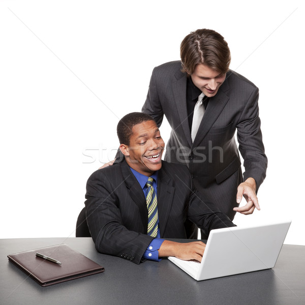 Stockfoto: Conferentie · laptop · geïsoleerd · twee