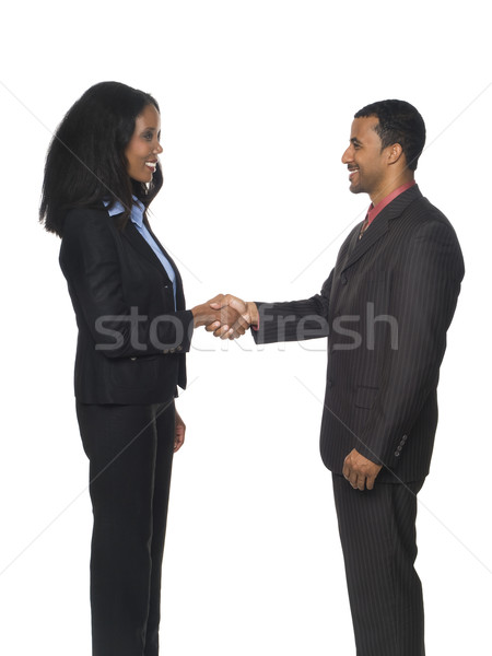 [[stock_photo]]: Gens · d'affaires · handshake · accueil · isolé · femme · d'affaires