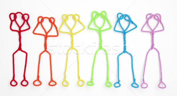 stick figures relaxing - laying with hands behind heads Stock photo © dgilder