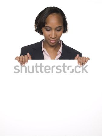 Businesswoman - Blank Sign Stock photo © dgilder