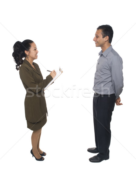 businesspeople - interview questionnaire Stock photo © dgilder