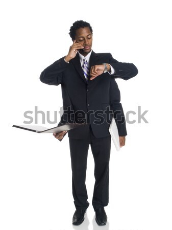 Geschäftsmann Gehörlose isoliert keine Stock foto © dgilder