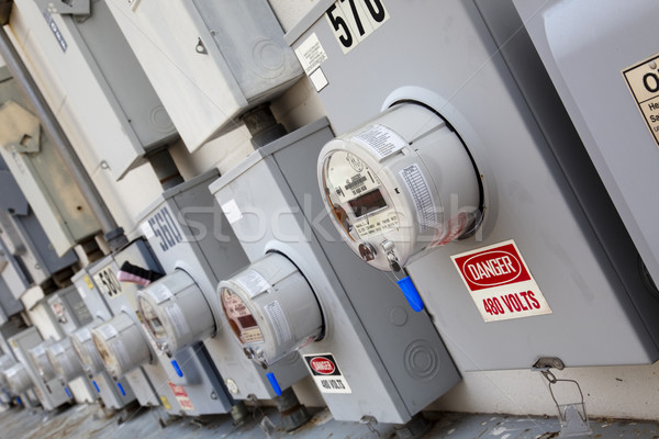 Industriellen Macht Wand voll elektrischen Stock foto © dgilder