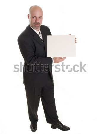 Stock photo: fashion - men - businessman with blank sign