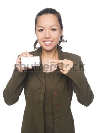 businesswoman - blank businesscard Stock photo © dgilder