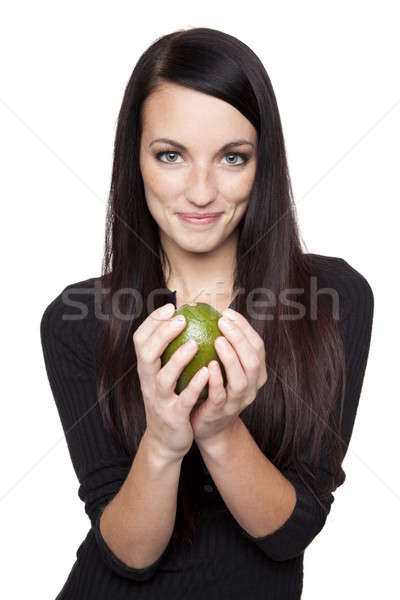 Produce - fruit woman with lime Stock photo © dgilder