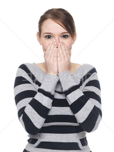 casual woman - speak no evil Stock photo © dgilder