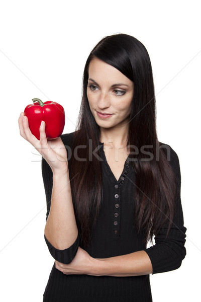 Zdjęcia stock: Produkować · warzyw · kobieta · czerwony · odizolowany