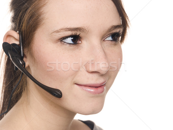 Casuale donna receptionist isolato Foto d'archivio © dgilder