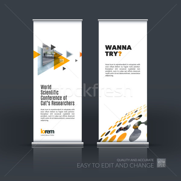 Business vector set of modern roll Up Banner stand design with f Stock photo © Diamond-Graphics