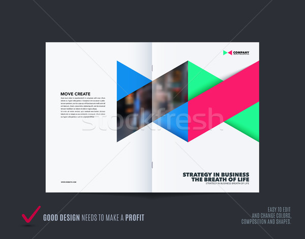 Absztrakt brosúra terv hatszög stílus színes Stock fotó © Diamond-Graphics