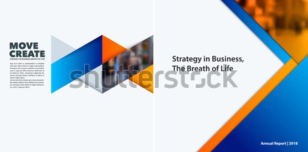 Stock photo: Abstract design of colourful blue orange vector elements for modern background with triangles shapes