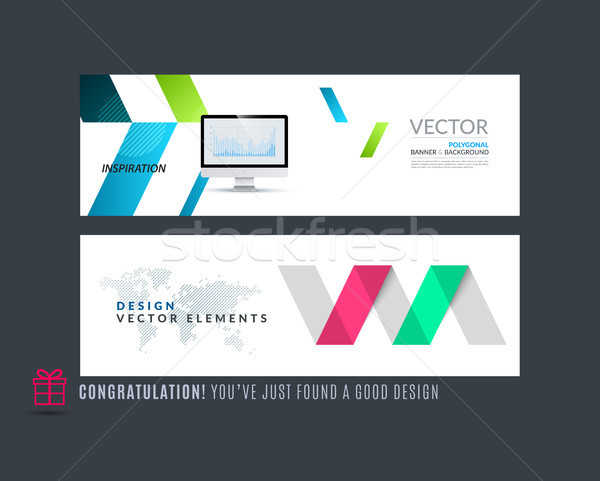 Abstract vector set of modern horizontal website banners with colourful arrows diagonal shape, abstr Stock photo © Diamond-Graphics