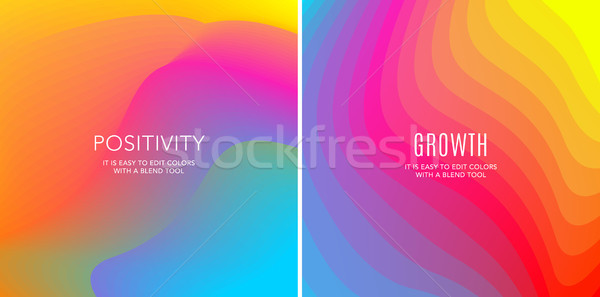 Liquid fluid design of colourful abstract vector blend background for graphic template. Set Stock photo © Diamond-Graphics