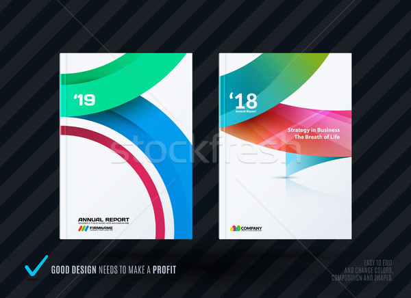 Set of design brochure, abstract annual report, horizontal cover Stock photo © Diamond-Graphics