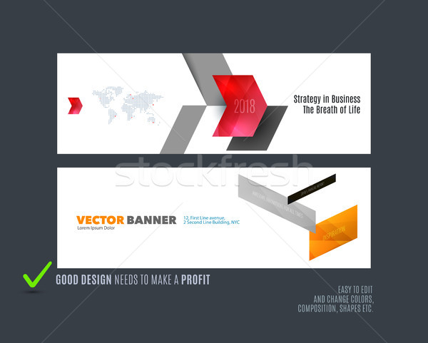 Abstract vector set of modern horizontal website banners with colourful arrows diagonal shape, abstr Stock photo © Diamond-Graphics