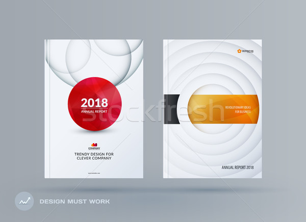 Brochure design paper-cut template. Colourful creative abstract set, annual report with circles shad Stock photo © Diamond-Graphics