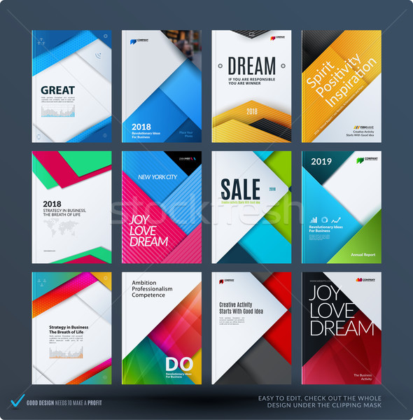 Materiaal ontwerp business brochure ingesteld abstract Stockfoto © Diamond-Graphics