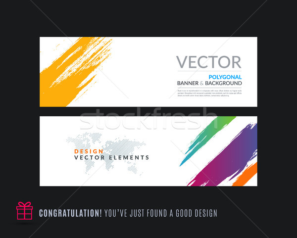 Abstract vector set of modern horizontal website banners Stock photo © Diamond-Graphics