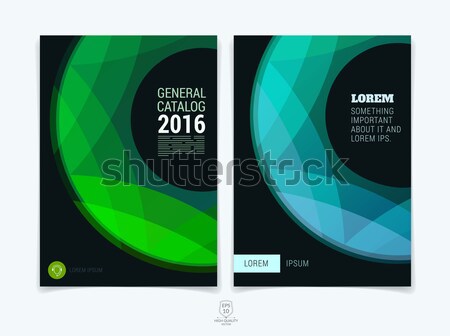 Template. Creative abstract design of brochure set, horizontal cover, flyer in A4 with colourful cir Stock photo © Diamond-Graphics