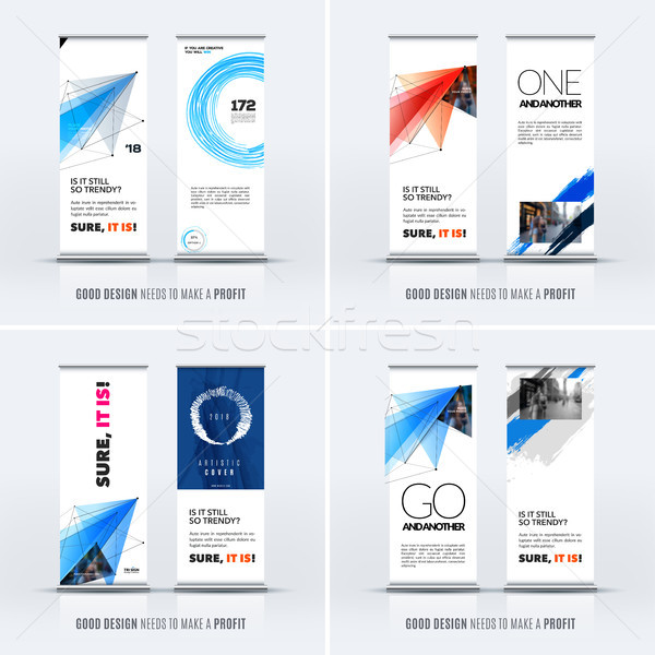 Abstract business vector set of modern roll up banner stand design Stock photo © Diamond-Graphics