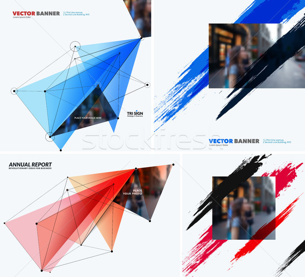 Mega set of templates, polygonal design for website, banner, stand, corporate identity Stock photo © Diamond-Graphics