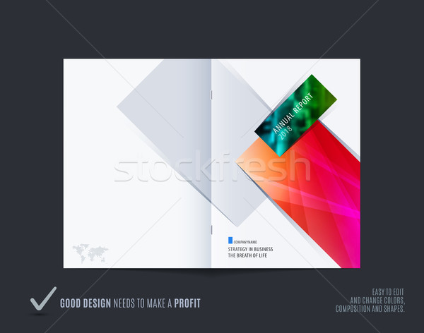 Absztrakt brosúra terv négyszögletes stílus színes Stock fotó © Diamond-Graphics
