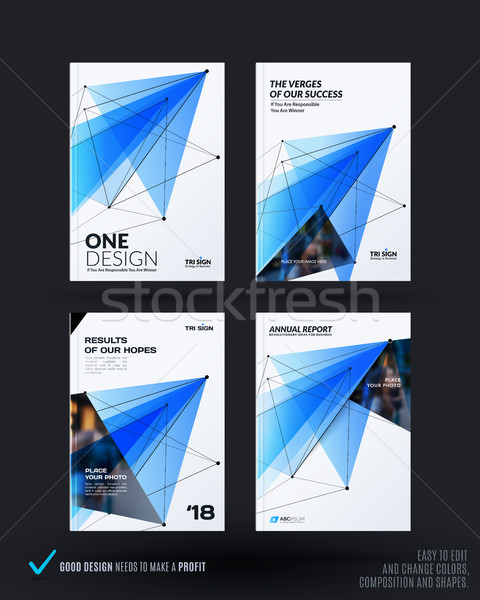 Set of design of brochure, abstract annual report, cover Stock photo © Diamond-Graphics