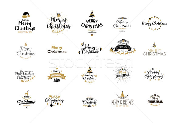 Heiter Weihnachten Typografie Handschrift Text Design Stock foto © Diamond-Graphics