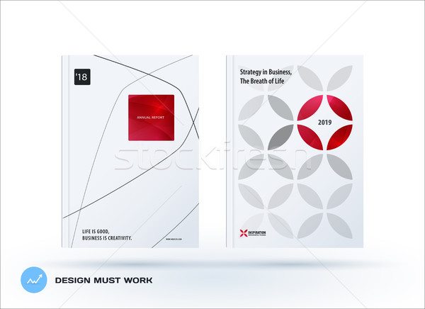 Business set of design brochure, abstract annual report, horizontal cover flyer in A4 Stock photo © Diamond-Graphics