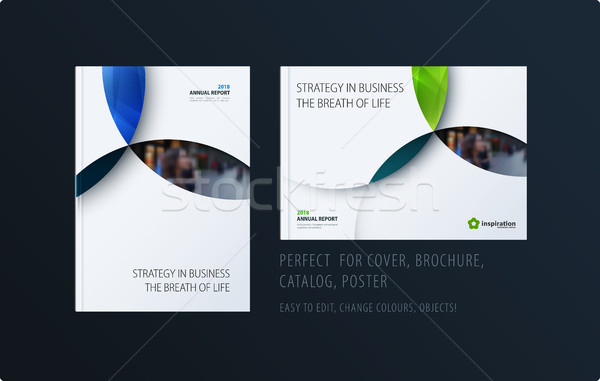 Material Design-Vorlage blau farbenreich Kreise kreative Stock foto © Diamond-Graphics