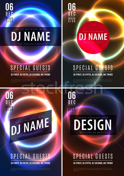 Abstract night party poster in glamour design style, modern flyer in A4 with colourful background Stock photo © Diamond-Graphics