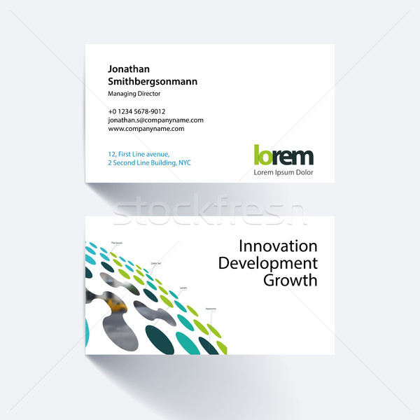 Vector business card template with perspective rounds, dots, spo Stock photo © Diamond-Graphics