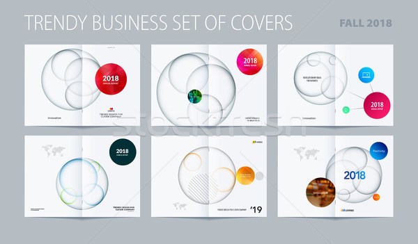Projektu zestaw streszczenie broszura kolorowy circles Zdjęcia stock © Diamond-Graphics