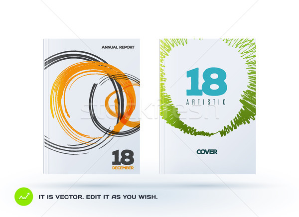 Stock photo: Set of abstract design of business vector brochure, template cover