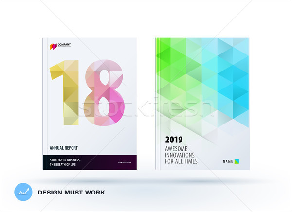 Template. Creative abstract design of brochure set, horizontal cover, flyer in A4 Stock photo © Diamond-Graphics