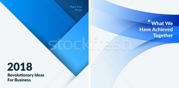 Set of material design abstract templates. Creative modern business background with colourful triang Stock photo © Diamond-Graphics