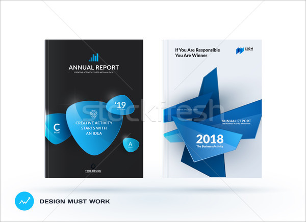 Business set of design brochure, abstract annual report, horizontal cover layout, flyer in A4 with v Stock photo © Diamond-Graphics