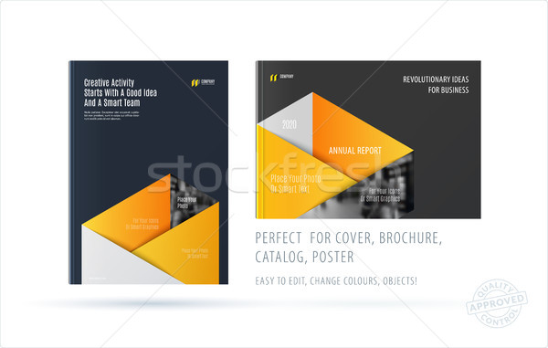 Brochure design rectangulaire modèle coloré modernes [[stock_photo]] © Diamond-Graphics