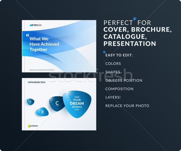 Szett terv brosúra absztrakt éves jelentés Stock fotó © Diamond-Graphics